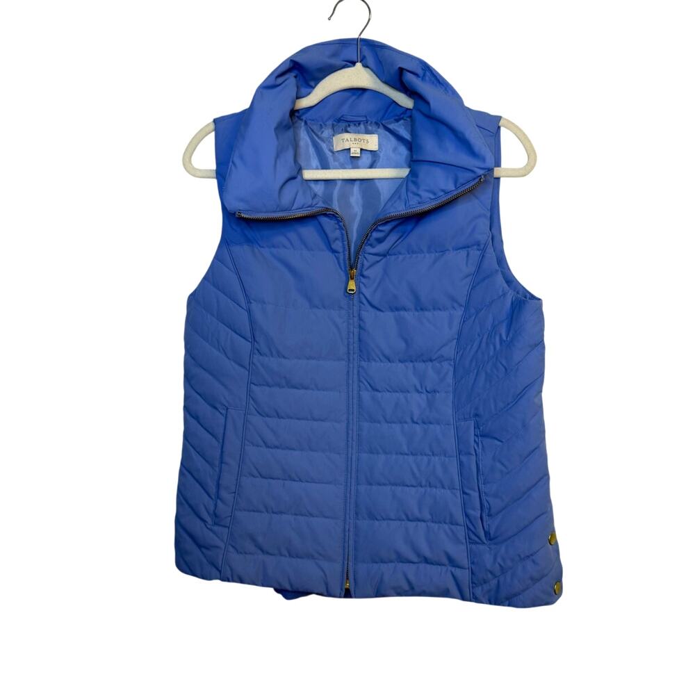 Talbots Sz M Periwinkle Quilted Puffer Vest